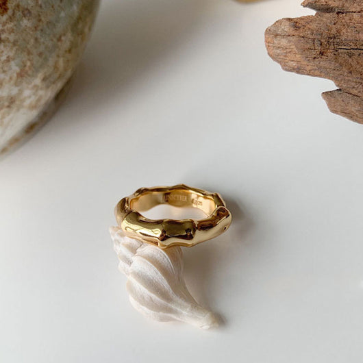 Anillo de Bambú Coreano en Plata Pura Personalizado