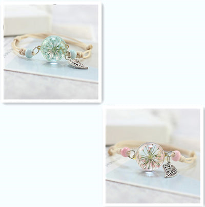 Pulsera Esfera de Cristal con Flores Secas - Diente de León y Estrellas - Image 32