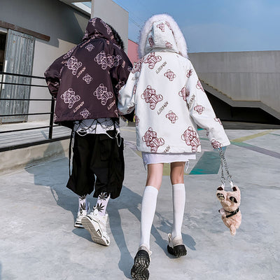 Chaqueta de Algodón Estampado Oso para Parejas - Image 2