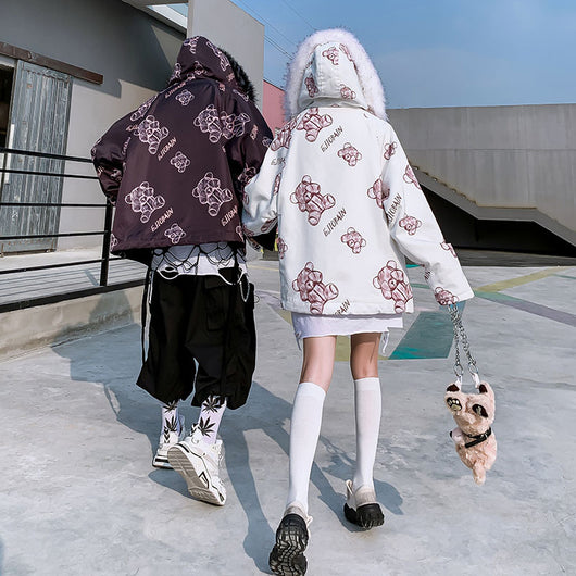 Chaqueta de Algodón Estampado Oso para Parejas - Image 2
