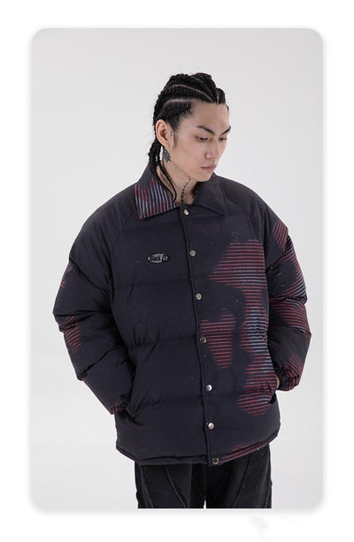 Chaqueta Suelta Gruesa con Estampado Digital de Retrato para Invierno - Image 9