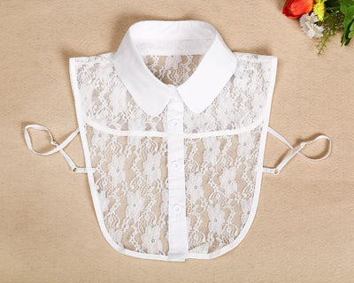 Cuello Falso Retro de Algodón con Encaje Desmontable para Mujer - Image 84