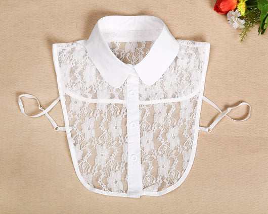 Cuello Falso Retro de Algodón con Encaje Desmontable para Mujer - Image 84