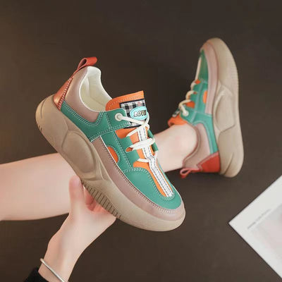 Tenis de Cuero para Mujer con Suela Gruesa y Costuras Reforzadas - Image 3