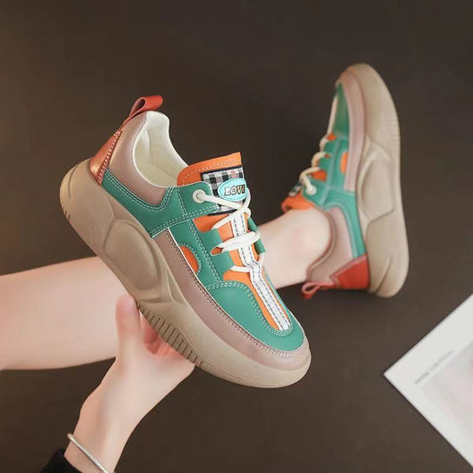 Tenis de Cuero para Mujer con Suela Gruesa y Costuras Reforzadas - Image 3