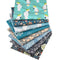 Paquete de 8 Piezas de Tela de Algodón Twill con Estampado Floral