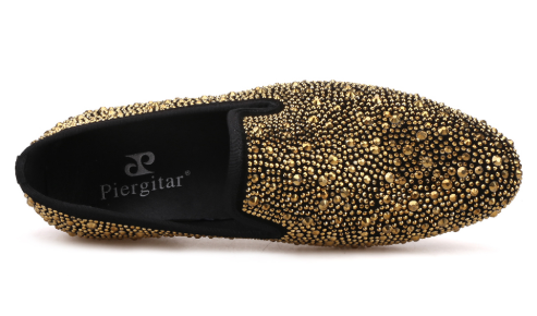 Zapatos Casuales Lefu para Hombre con Suela de Diamante Dorado y Cuero Abrasivo Negro - Image 3