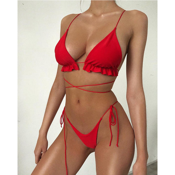 Bikini de Tiras Ajustables Estilo Europeo - Traje de Baño Moderno