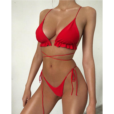 Bikini de Tiras Ajustables Estilo Europeo - Traje de Baño Moderno
