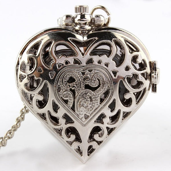 Reloj de Bolsillo Retro Corazón Hueco