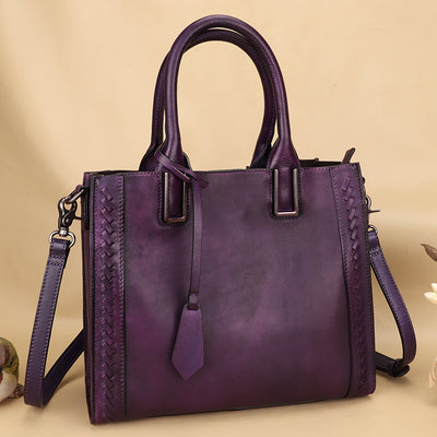 Bolsa Mensajera de Cuero Genuino Hecha a Mano para Mujer - Image 9