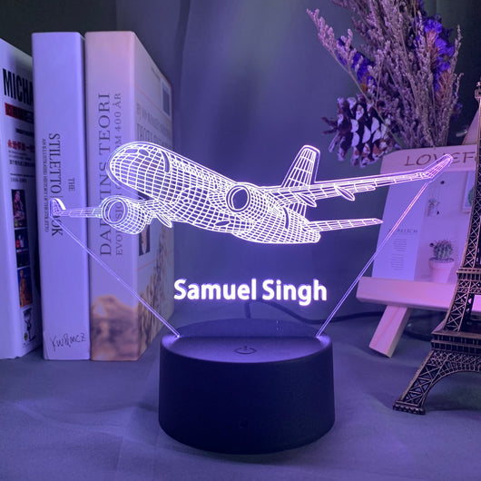 Lámpara 3D Holográfica Avión Personalizada - Luz Nocturna LED para Niños - Image 45