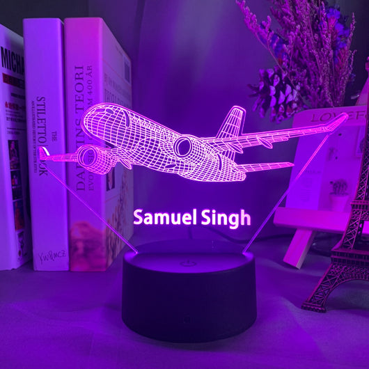 Lámpara 3D Holográfica Avión Personalizada - Luz Nocturna LED para Niños - Image 48