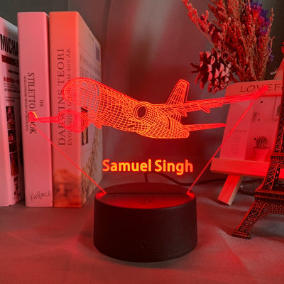 Lámpara 3D Holográfica Avión Personalizada - Luz Nocturna LED para Niños - Image 49