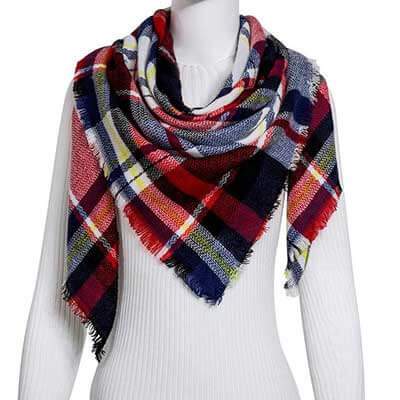 Bufanda Larga con Triángulos para Mujer - Chal Otoño Invierno - Image 13