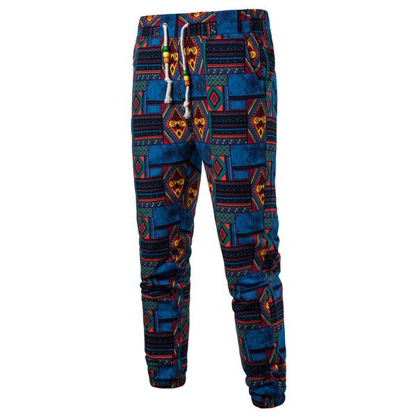 Pantalones de Lino Estampados Talla Grande