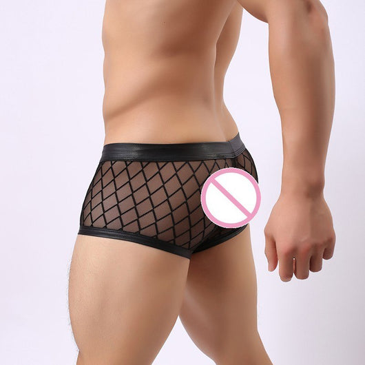 Bóxer de Malla Diamante Transpirable Sexy para Hombre - Image 3