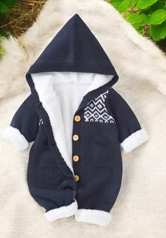 Mameluco Tejido para Bebés con Abrigo Cálido - Image 3