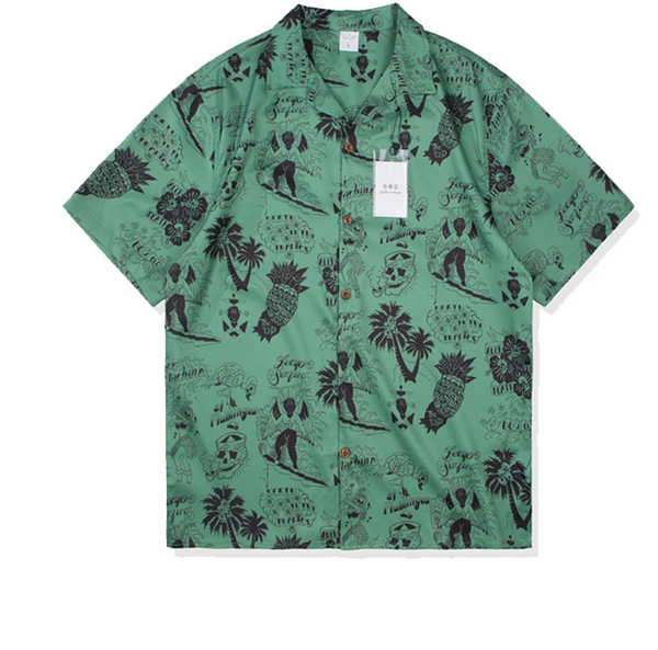 Camisa Suelta Hombre Estampado Esmaltado Abstracto Vintage