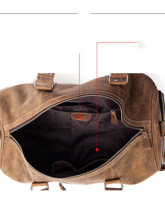 Bolsa de Viaje Vintage en Cuero Crazy Horse para Hombre - Image 2
