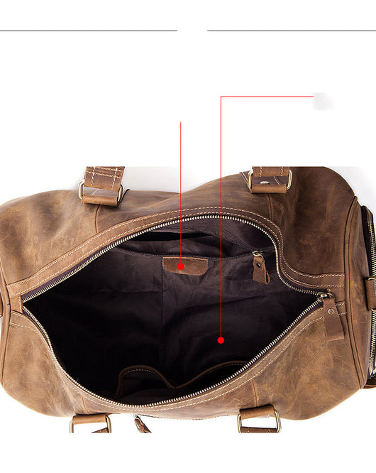 Bolsa de Viaje Vintage en Cuero Crazy Horse para Hombre - Image 2