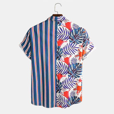 Camisa Estampada con Detalles de Rayas Combinadas - Image 2