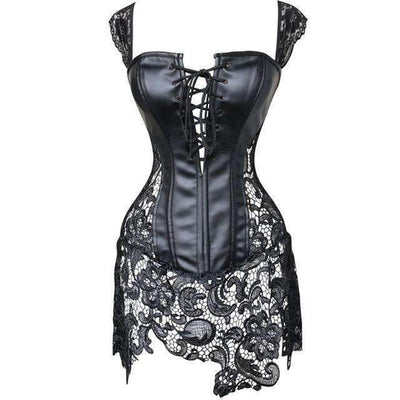 Corsé Steampunk Sexy de Cuero Sintético Negro - Image 2