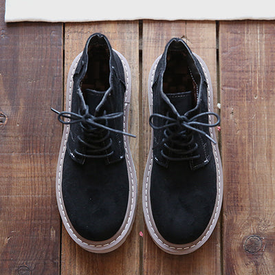 Botas Vintage de Gamuza con Punta Redonda y Cordones - Image 27