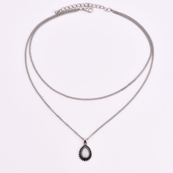 Collar de Gota de Agua con Piedra Personalidad - Moda Europea y Americana