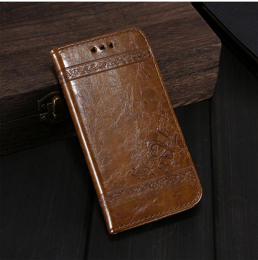 Funda Tipo Libro de Cuero Retro Lujo Compatible con iPhone y Samsung Galaxy - Image 9