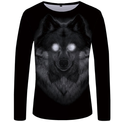 Camiseta Manga Larga Serie Lobo Impresión 3D para Hombre - Image 9