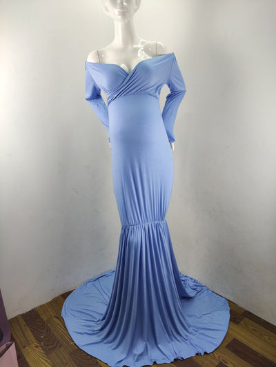 Falda Premamá Escote V Elegante para Sesión Fotográfica - Image 16