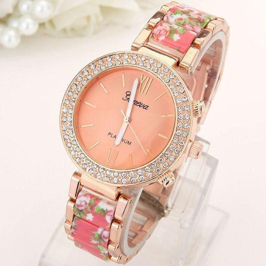 Reloj de Mujer de Aleación Cerámica con Doble Fila de Cristales Estilo Ginebra - Image 3