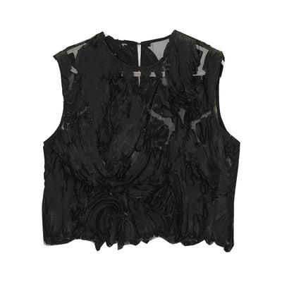 Blusa de Encaje con Recortes Ondulados y Costuras Decorativas - Image 8
