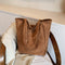 Bolso Retro de Cuero Mate con Capacidad Extra - Bolsa Tote Bandolera Versátil