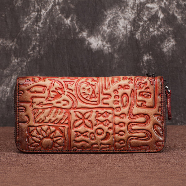 Cartera Clutch Oracle de Cuero Vintage para Mujer
