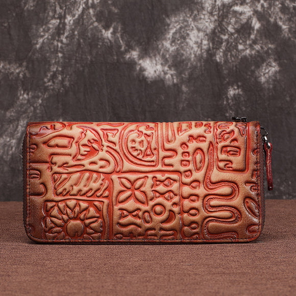 Cartera Clutch Oracle de Cuero Vintage para Mujer