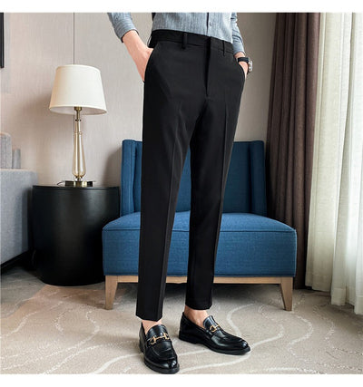Pantalones de Traje Casual Primavera-Verano con Drapeado y Stretch Cómodo - Image 32