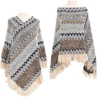 Poncho Étnico Multicolor Cálido para Otoño e Invierno - Image 21