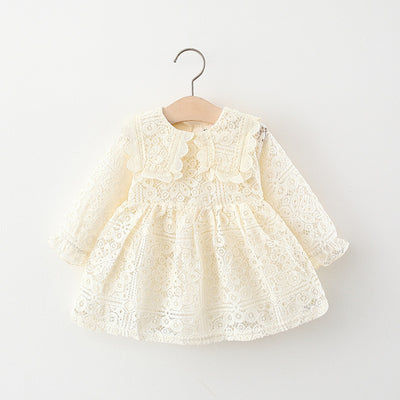 Vestido Infantil Manga Larga con Cuello de Encaje - Image 16