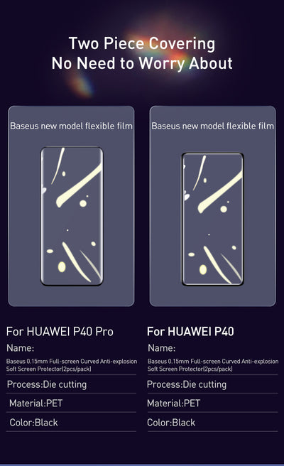 Protector de Pantalla Curvo Anti Explosión para P40 - Película Suave Negro - Image 22