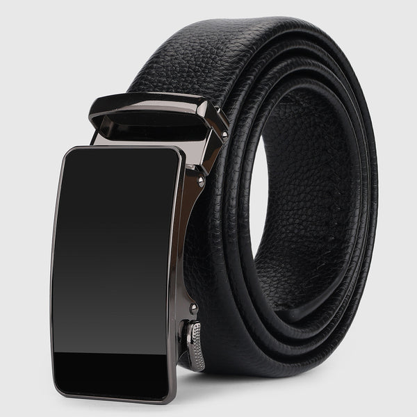 Cinturón de Cuero Genuino con Hebilla Automática para Hombre Ejecutivo