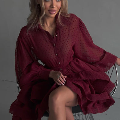Vestido Camisero Elegante con Cinturón y Botones - Image 20