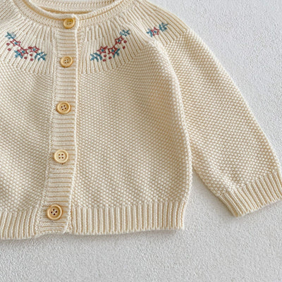 Abrigo Tejido de Algodón con Bordado para Niñas - Image 16