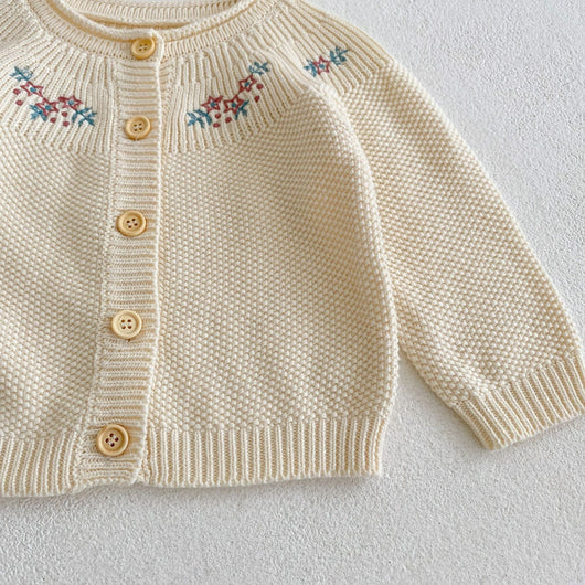 Abrigo Tejido de Algodón con Bordado para Niñas - Image 16
