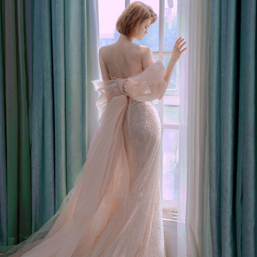 Vestido de Novia Elegante Cola de Pez con Temperamento - Image 3