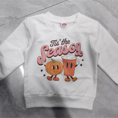 Suéter Infantil Cuello Redondo con Estampado de Dibujos Animados