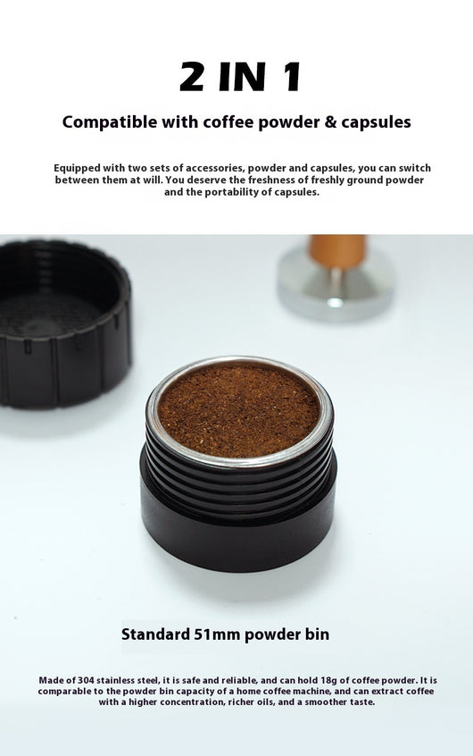 Cafetera Portátil Eléctrica para Viajes - Cápsula y Molida con Cargador para Auto - Image 16