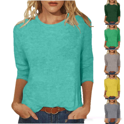 Blusa Casual Cuello Redondo Manga 3/4 para Mujer - Image 15
