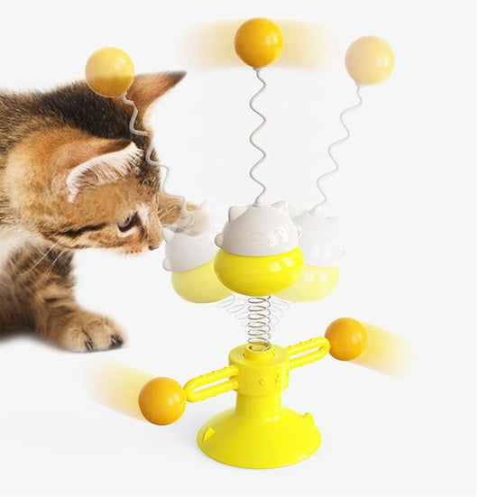 Juguete Interactivo para Gatos - Pelota Giratoria con Resorte - Image 3